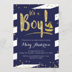 Nautical Boy Baby Shower Invitation
