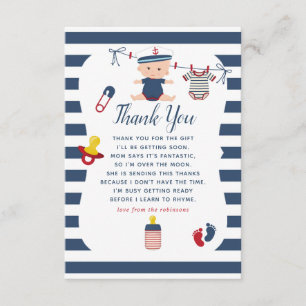 Nautical Boy Baby Shower Thank You Card