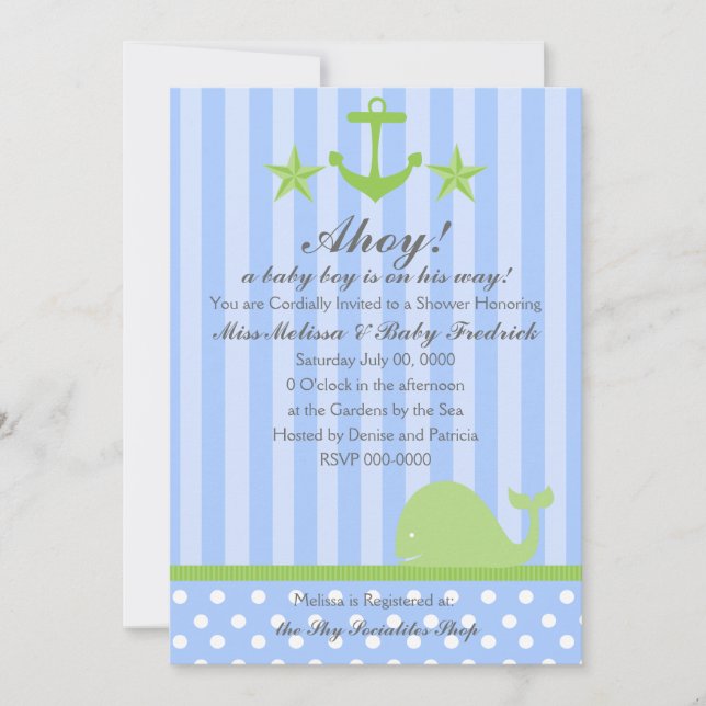 Nautical Boy Invitation (Front)