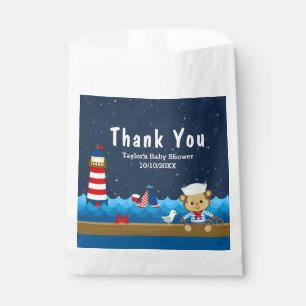Nautical Boy Monkey Red Baby Shower Thank You Favour Bags