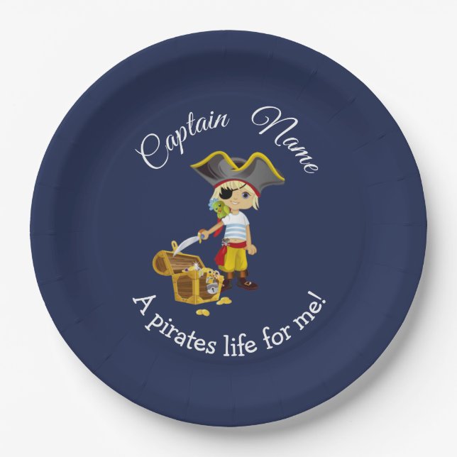 Nautical Boy Party Pirate   Paper Plate (Front)