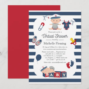 Nautical Boy Virtual Baby Shower Invitation