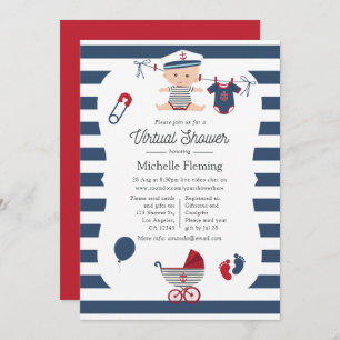 Nautical Boy Virtual Baby Shower Invitation