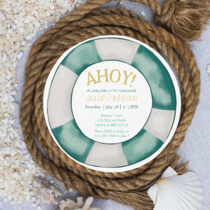 Nautical Boys Swim Birthday Invitation