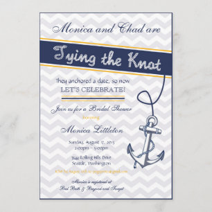 Nautical Bridal Shower Invitation - Beach Anchor