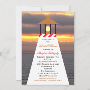 Nautical Bridal Shower Invitations - Lighthouse