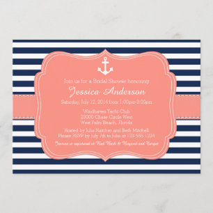 Nautical Bridal Shower or Baby Shower Invitation