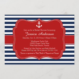 Nautical Bridal Shower or Baby Shower Invitation