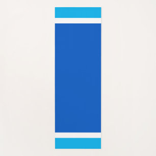 Nautical Bright Blue Wide Stripe Sky Blue Edges Yoga Mat
