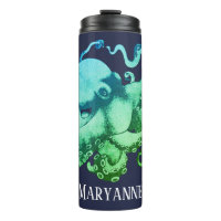 Nautical Bright Ocean Hues Octopus & Name