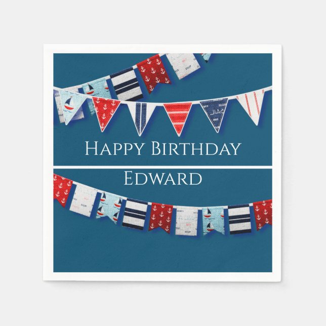 Nautical Bunting Napkin (Front)