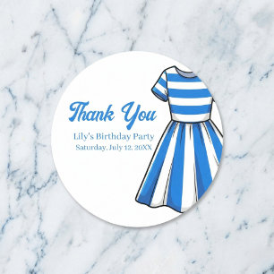 Nautical Cabana Sailor Birthday Classic Round Sticker