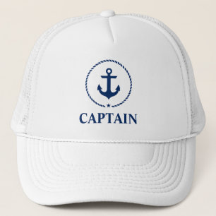 Nautical Captain Anchor Rope Trucker Hat