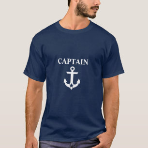 Nautical Captain Anchor Star Blue T-Shirt
