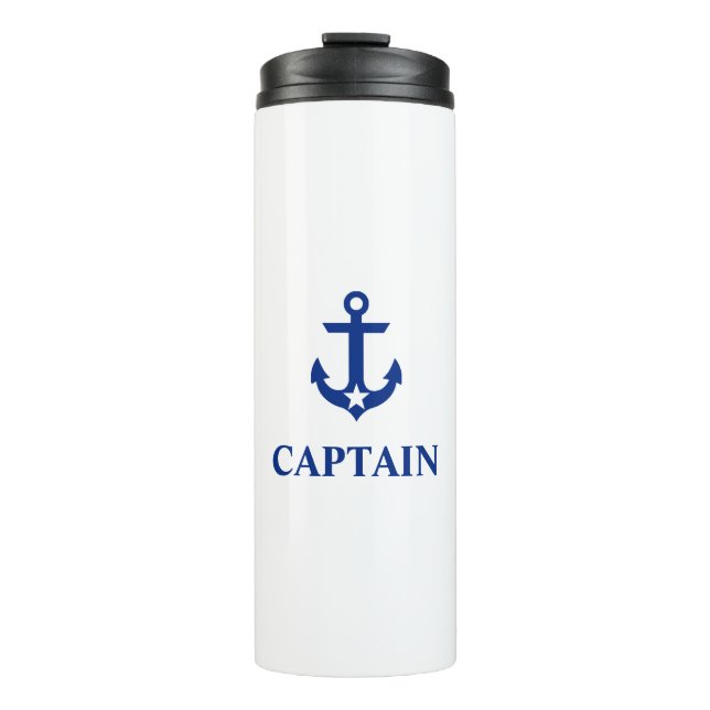 Nautical Captain Anchor Star Thermal Tumbler (Front)