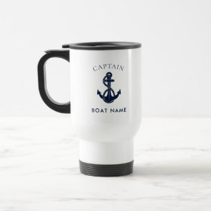 Nautical Captain Boat Anchor Custom Travel Mug