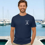 Nautical Captain Boat Name Anchor Blue T-Shirt M<br><div class="desc">Nautical Captain Boat Name Anchor Blue T-Shirt M</div>