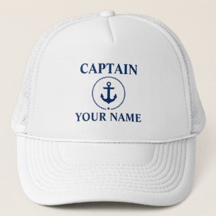 Nautical Captain Name Anchor Rope Trucker Hat