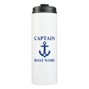 Nautical Captain Name Anchor Star Thermal Tumbler