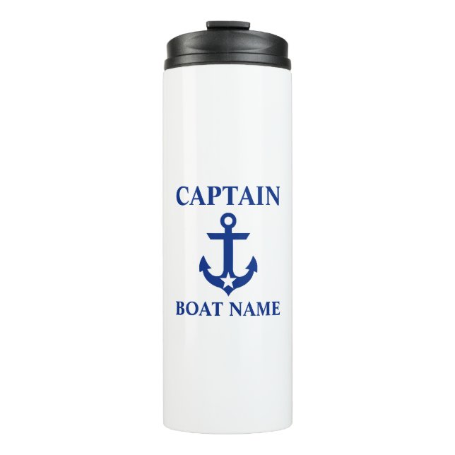 Nautical Captain Name Anchor Star Thermal Tumbler (Front)