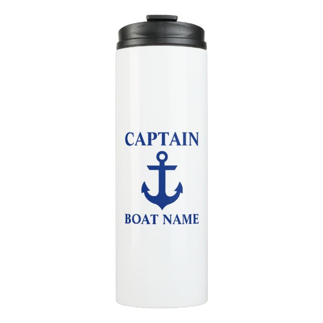 Nautical Captain Name Anchor Thermal Tumbler (Front)