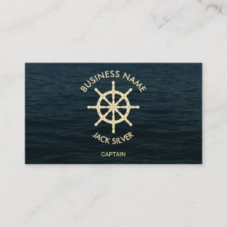 Nautical Captain With Helm Logo Business Card