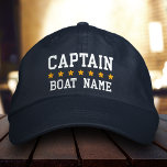 Nautical Captain Your Boat Name Cap Bl<br><div class="desc">Nautical Captain Your Boat Name Personalised Cap Dark Blue</div>