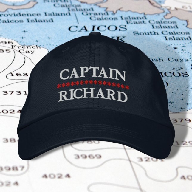 Nautical Captain Your Name Custom Embroidered Hat (Creator Uploaded)