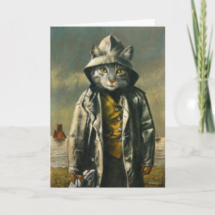 Nautical Cat Greetings Card