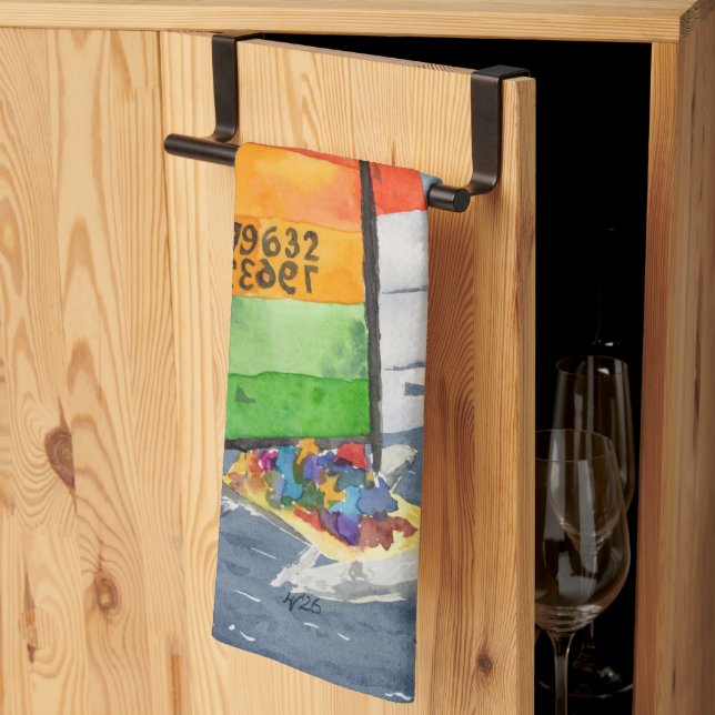 Nautical Catamaran Sailboat Ocean Kitchen Towel (Thirds Fold)