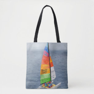 Nautical Catamaran Sailboat Photo Beach Tote Bag