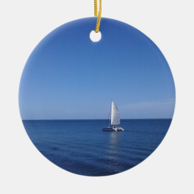 Nautical ceramic christmas hanger tree decoration (Front)