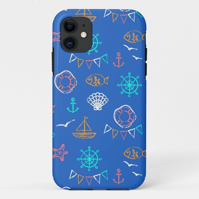 Nautical Chalk Drawing Pattern 1 Case-Mate iPhone Case (Back)