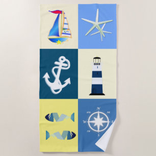 Nautical Charm Beach Towel