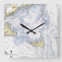 nautical chart Nantucket island Clock