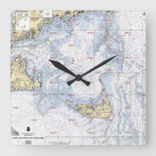nautical chart Nantucket island Clock