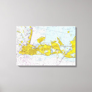 Nautical chart of Key West, Florida Canvas Print