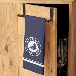 Nautical Chef Sailboat Logo Kitchen Towel