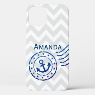 Nautical Chevron & Anchor Seal iPhone 12 Case