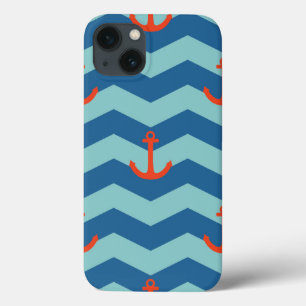 Nautical Chevron Pattern iPhone 13 Case