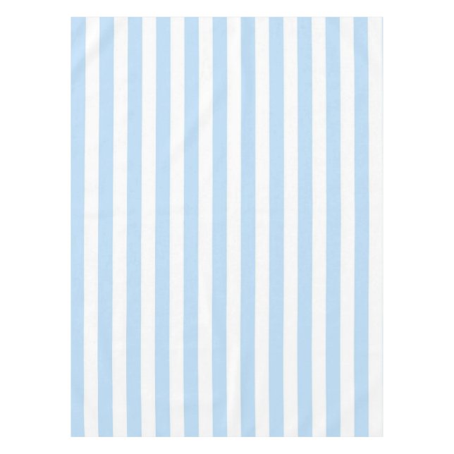 Nautical Chic Pastel Blue Stripes Pattern Spring Tablecloth (Front)