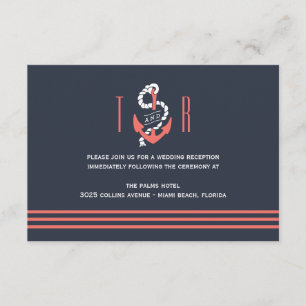 Nautical Chic Wedding Reception Card