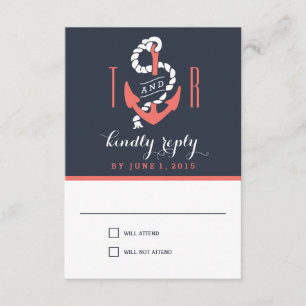 Nautical Chic Wedding Response / RSVP Cards