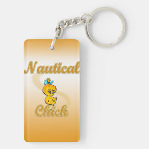 Nautical Chick Key Ring