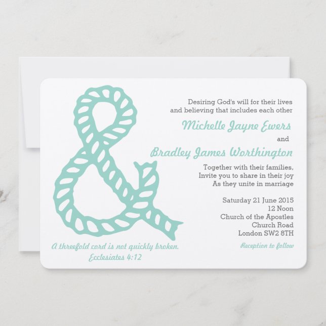Nautical Christian Wedding Invitation (Front)