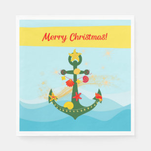 Nautical Christmas Anchor Napkin