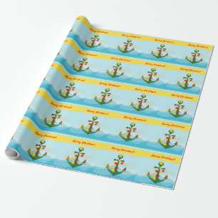 Nautical Christmas Anchor Wrapping Paper
