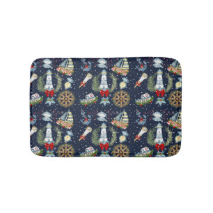 Nautical Christmas Bath Mat