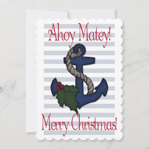 Nautical Christmas Boat Anchor Ahoy Matey