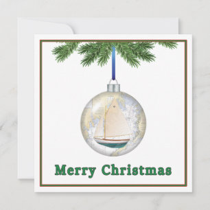 Nautical Christmas Customisable Flat Greeting Card